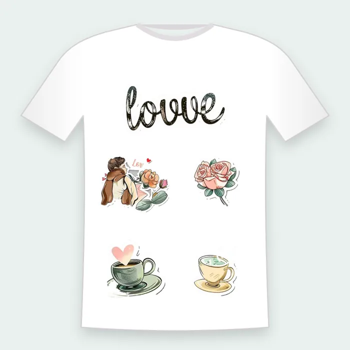 Camiseta de boda con stickers Love